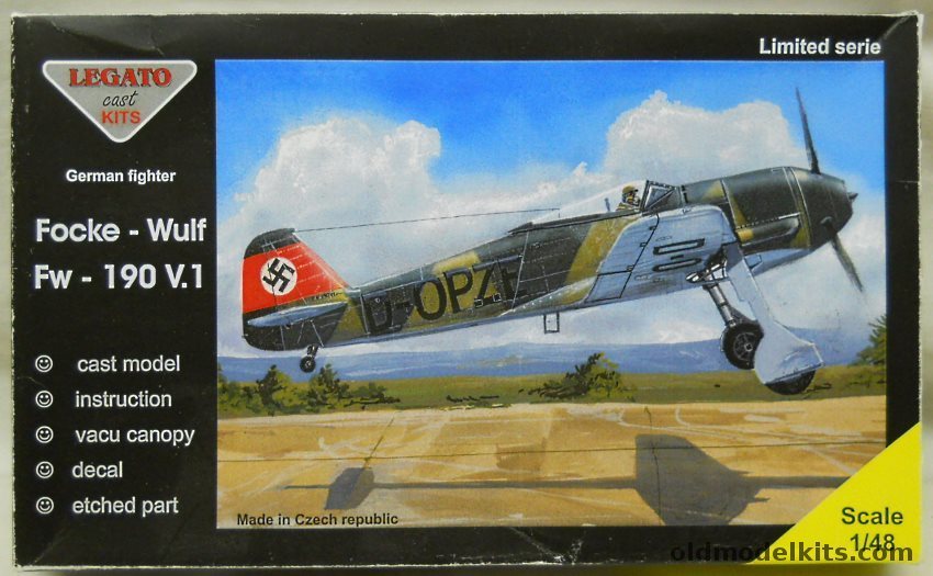 Legato 1/48 Focke-Wulf FW-190 V1 Early Version - (FW-190V1), LK4822 plastic model kit